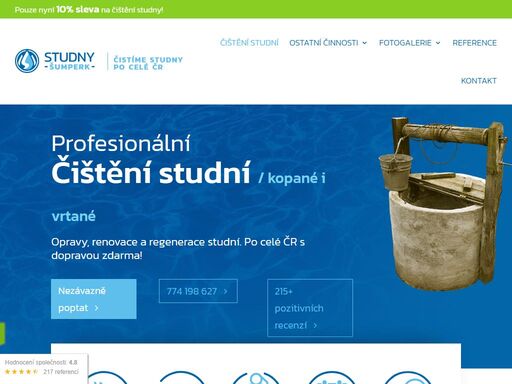působnost po celé čr. čištění studní, kde je spokojenost zaručena. 10 let zkušeností. 200+ pozitivních recenzí. příznivé ceny a rychlá realizace.