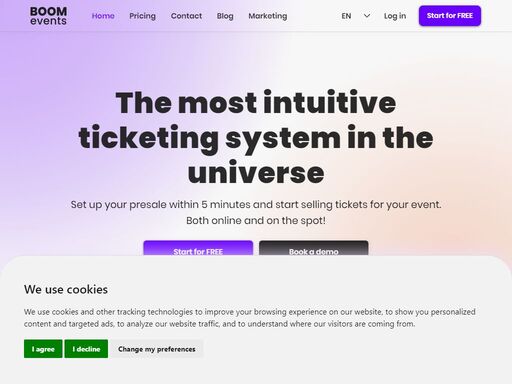 boom events is the easiest tool for selling tickets for your event. it offers fair and transparent pricing. you can sell your tickets online or on spot. 
