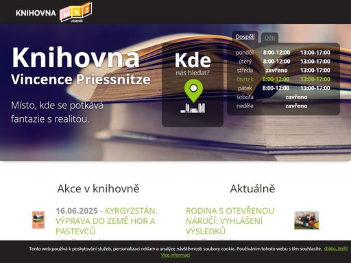knihovna sídlící v prostorách csa jeseník, zřizovaná městem jeseník.