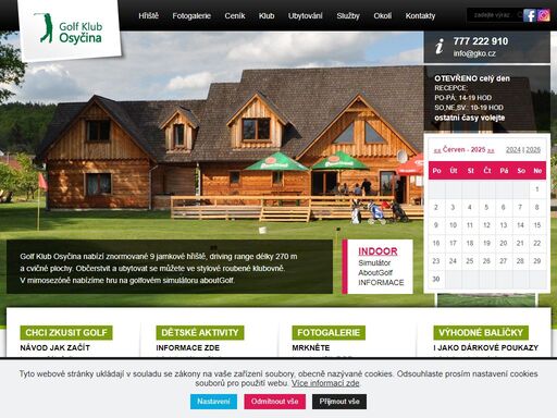 úvodem - golfový klub osyčina - provozování devítijamkového golfového hřiště s možností využití cvičné louky.