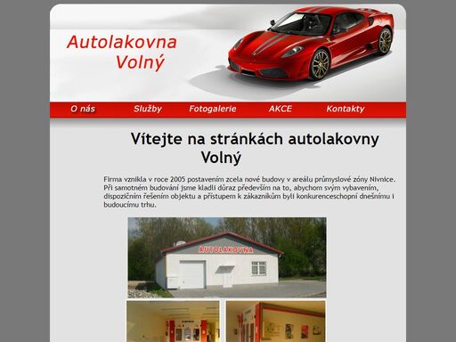 kvalitní autolakovna v průmyslové zóně na okraji nivnice.
