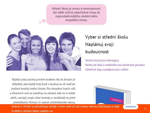 výběr střední školy. online kurzy. kariérové vzdělávání pro základní školy
