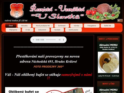 řeznictví a uzenářství u slavíků