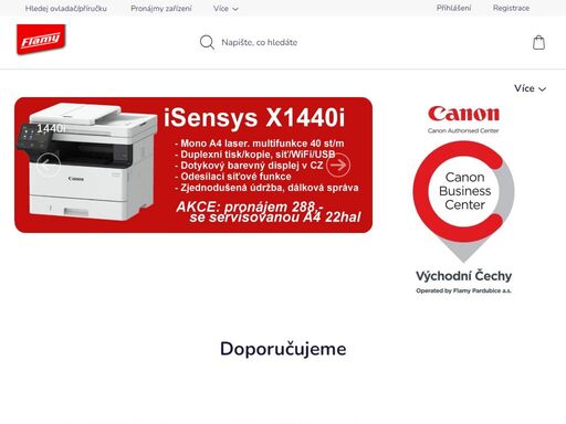vítejte v našem obchodě. vítejte na webových stránkách canon business centra pro východní čechy, vedeného společností flamy pardubice a.s.. jsme odborníci na kancelářskou techniku canon, její prodej, pronájem i servisní podporu. i pro rok 2025 jsme od místního zastoupení canon získali nejvyšší možnou certifikaci:     …
