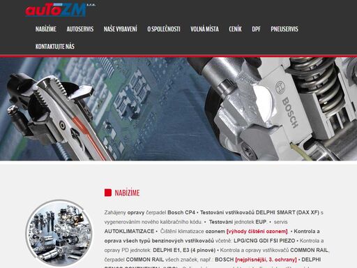 jsme specialisté na servis a opravy palivových soustav, certifikované bosch dieselcentrum, regenerujeme dpf filtry, jsme auto & pneuservis.
