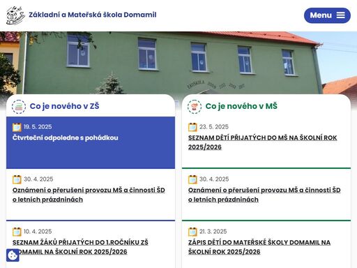 jsme malá vesnická škola s ekologickým zaměřením. poprvé jsme získali mezinárodní titul ekoškola v roce 2009 a v následujících letech jsme ho 3x obhájili (2011, 2013 a 2017). společným úsilím učitelů i žáků jsme vybudovali ukázkovou přírodní zahradu.