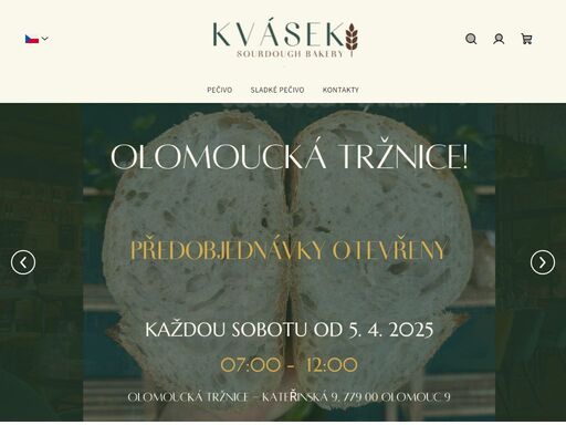 vítejte v kvásku!. kdo jsme?
jsme malá pekárna v srdci šternberka, která se specializuje na kvasové (lidově kváskové) pečivo. dříve jsme pekli pro naše přátele tak často a v takových množstvích až nám naše domácí kuchyně přestala kapacitně stačit. a tak se zrodila naše pekárna.
 
co je to kvas (kvásek)?
kvas…