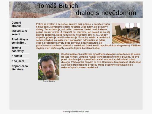 tomáš bitrich, dialog s nevědomím, osobní rozvoj, voice dialogue, konstelace traumatu, emi - eye movement integration, terapie traumatu. poradenství v oblasti osobního rozvoje. archetypy. kolektivní nevědomí. carl gustav jung.