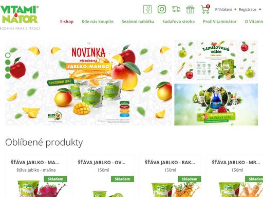vitaminátor, s.r.o. zpracovává ovoce a zeleninu převážně z vlastního ovoce pěstované v ekologických sadech v podhůří jeseníků.