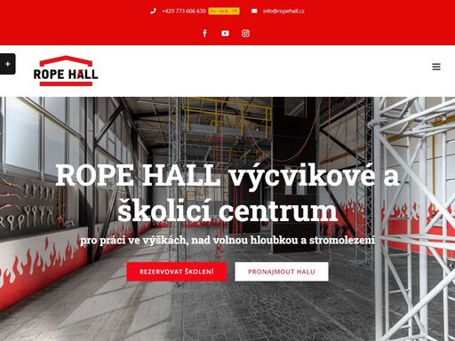 rope hall je výcvikové a školicí centrum pro práci ve výškách, nad volnou hloubkou a stromolezení. pořádáme kurzy dle platné legislativy a halu nabízíme také k pronájmu.