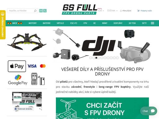 veškeré díly a příslušenství pro fpv drony. od pilotů pro všechny, kteří hledají prověřené a kvalitní komponenty na trhu pro stavbu závodní, freestyle i long-range fpv koptéry. využijte naší jedinečné nabídky akcí, kde si vybere úplně každý.

nevíte si rady s výběrem komponentů nebo se stavbou celého dronu?…