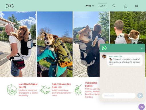 e-shop s ekologickými doplňky pro psy – přírodní hračky, obojky, vodítka, pamlsky a kosmetika. šetrné materiály pro zdraví psa a ochranu přírody.