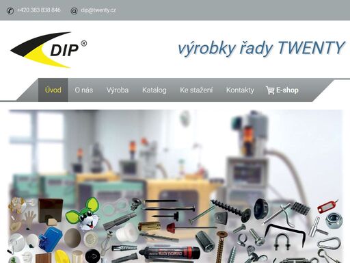 výrobky twenty, spojovací materiál, hnoždinky, háčky, řezání laserem, vstřikování a potiskávání plastů