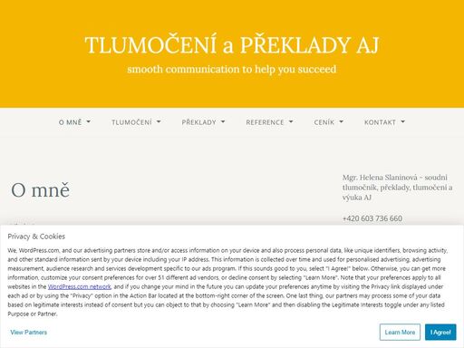 vítejte! potřebujete přeložit dopis, webové stránky, pracovní postupy, příručky, katalogy či odborný text? jedete do zahraničí na obchodní jednání nebo potřebujete telefonicky něco vyřídit? řešíte nějaký problém s úřady ve velké británii a potřebujete někoho, kdo se vyzná a dokáže rychle situaci pochopit a pomoci vám k úspěšnému vyřešení? žijete v čr krátce a potřebujete…