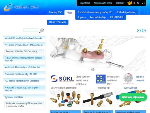 digitalizovaná stomatologie- protetické komponenty abutmenty, nástavby na zubní implantáty, softwarové knihovny a vybavení pro stomatologické zubní ordinace a zubní laboratoře - exklusiv dent s.r.o.