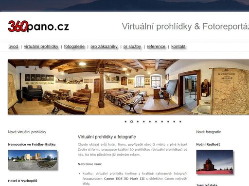 tvorba virtuálních prohlídek a reportážní fotografie