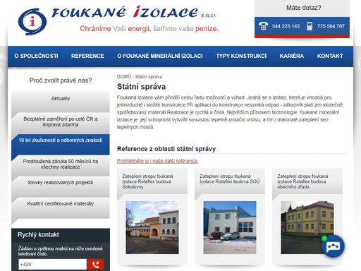 foukané izolace s.r.o. je společnost s více než 15 letými zkušenostmi v tomto oboru. prostřednictvím našich regionálních techniků působíme po celém území čr.