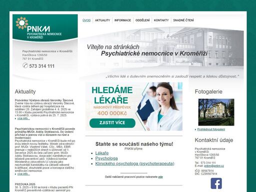 oficiální stránky psychiatrické nemocnice v kroměříži