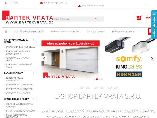 bartek vrata | e-shop specializovaný na garážová vrata, vjezdové brány, pohony vrat bran, ovladačů a dalšího příslušenství.
