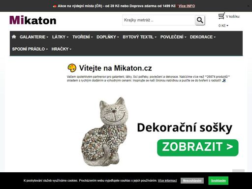 e-shop mikaton.cz – vše pro galanterii a tvoření! ?? ?? široký výběr za bezva ceny ? levná doprava po celé čr ? více než 26630 produktů skladem. nakupujte výhodně a ihned!