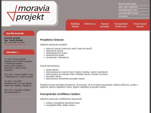 projekční činnost