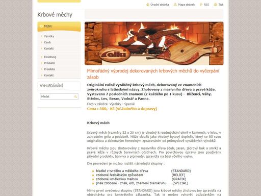 krbové měchy fukary krby grilovací náčiní doplňky krbová kamna venkovní grily příslušenství grilovaní barbecue vhodný dárek ke krbům a grilům umělecké krbové měchy fukary