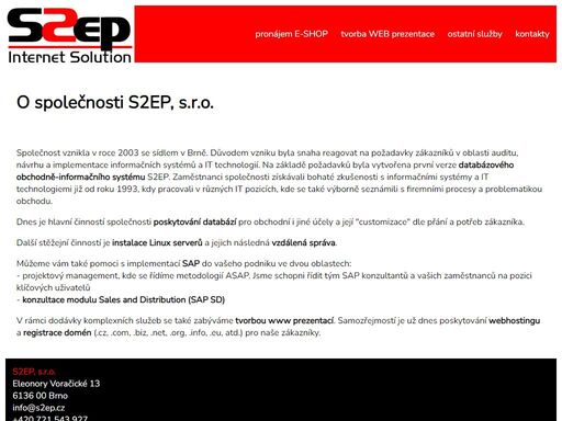 pronájem e-shop. zákaznické aplikace na webu, propojení systémů, zaměření na konkrétní potřeby zákazníka. tworba web prezentací. webhosting a správa domén.