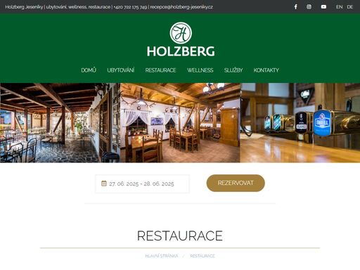 hotel holzberg nabízí ubytování v jeseníkách v komfortně vybavených pokojích. stylová restaurace nabízí vynikající zvěřinové speciality.