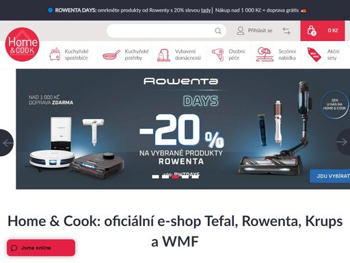 jsme výrobce tefal, rowenta, krups a wmf / odborná znalost všech produktů / nejrychlejší nabídka novinek na trhu / vše skladem / expresní řešení reklamací 