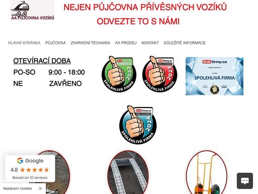 hlavní stránka aa půjčovna vozíků najděte si přívěs přesně pro vás! 