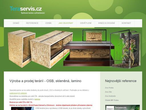 zakázková výroba terárií z osb desek, skla a lamina. každý týden rozvoz po celé čr.