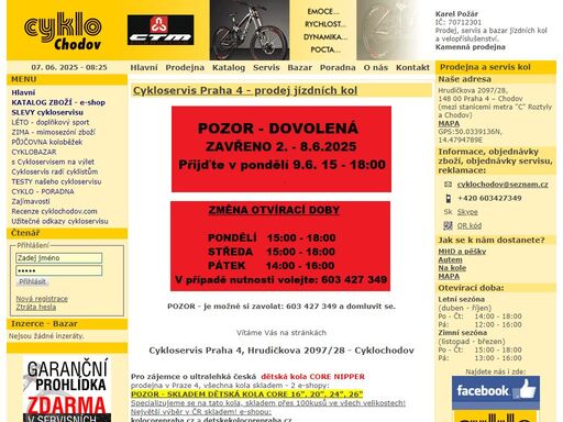 cykloservis praha 4, prodej dětských kol, elektrokol, cyklobazar