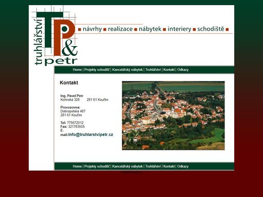 ing. pavel petr - truhlářství. návrhy, realizace, nábytek, interiéry, schodiště, 