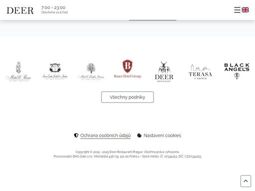 rezervace stolu okamžitě a online. rezervovat si lze stůl, část nebo celou restauraci. rezervaci můžete kdykoli v jejím průběhu upravit. deer restaurant je za´rukou nezapomenutelne´ho gastronomicke´ho za´zˇitku. deer restaurace, praha 1 centrum