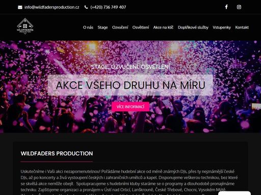 produkční zajištění akcí, organizace a pořádání událostí na klíč, pronájem techniky ve východních čechách a praze. pojďme vytvořit vaši akci nezapomenutelnou!