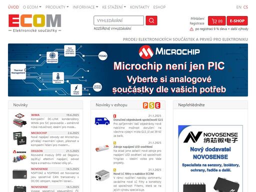 kvalitní elektronické součástky | sleva po registraci | dodání do 24 hodin | technická podpora | sklad, prodej, distribuce | rodinný český podnik | tradice od roku 1991