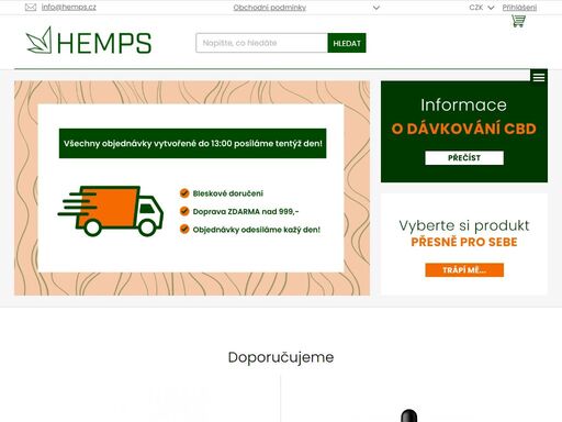 kvalitní konopné doplňky stravy s cbd, cbg a cbn, konopná kosmetika a potraviny. doručení už do 48 hodin, při nákupu nad 1 499 kč doprava zdarma.
