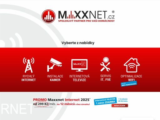 maxxnet.cz - spolehlivé a rychlé internetové připojení. skvělá zákaznická podpora dosáhne kvalitního internetového připojení vaší domácnosti včetně skvělé internetové televize.