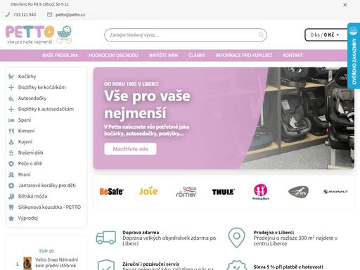 prodej dětského a kojeneckého zboží, kočárky, postýlky, autosedačky, věci pro miminka, vaničky, přebalovací pulty, výbavička, dudlíky, lahvičky, plenky...