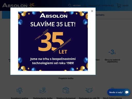 alarm absolon - distributor bezpečnostních technologií: kamerové systémy (cctv – ip, hd-tvi (turbo) a analogové kamery), zabezpečovací technika (ezs), požární systémy (eps), přístupové systémy (acs), ozvučovací systémy, domácí telefony a příslušenství. váš dodavatel bezpečnostních technologií již od roku 1989.