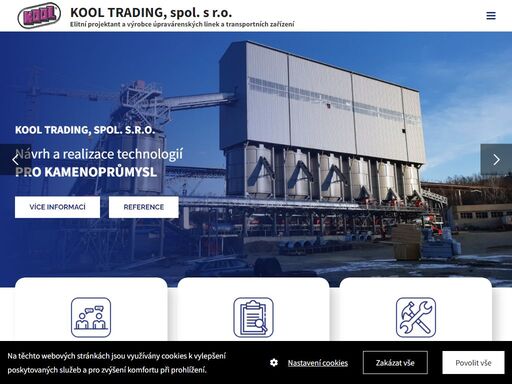 návrh a realizace technologií pro kamenoprůmysl. projekčně– konstrukční tým, a kvalitní výrobní, montážní a servisní základna.