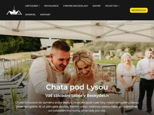 ať už plánujete svatbu, firemní pobyt, rodinnou oslavu nebo jen odpočinek v přírodě, chata pod lysou je tady pro vás. nabízíme ubytování i restauraci.