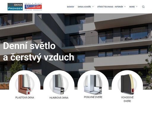 okna pronger - plastová, dřevěná, hliníková, dřevohliníková okna a dveře, rolety, žaluzie a parapety. komplexní služby s plným servisem, včetně zaměření,