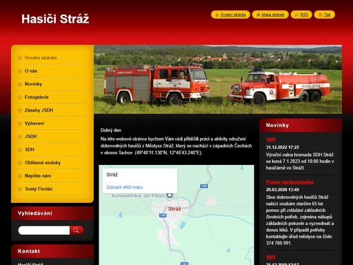 sdh stráž hasiči městys jsdh tachov, oblíbené stránky webová stránka o sdh stráž (okres tachov)