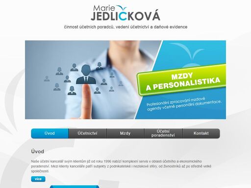 vedení účetnictví a daňové evidence. zpracování dph v rámci obchodování v čr, eu. zpracování účetních závěrek
                                    mzdové a personální agendy, účetní a daňové poradenství, vypracování podkladů k daňovým přiznáním, ekonomické poradenství. marie jedličková - účetní a daňové poradenství svitavy.
