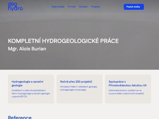 komplexní řešení v oblastech geologie, hydrogeologie a hydrologie po celé čr. mgr. alois burian – vrty, průzkumy, posudky, kompletní realizace zakázek