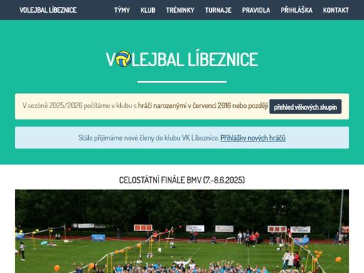 volejbalová přípravka pro děti ve věku 5 - 9 let v líbeznicích.