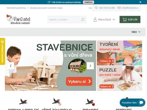 pandatel.cz je ?? specialista na dřevěné hračky, hry, dárkové obálky na peníze. kvalitní přírodní materiály, originální design.