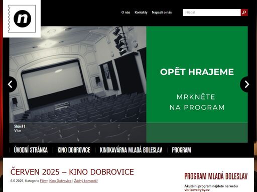 kino naruby v dobrovici. aktuální program, výstavy, filmy, festivaly.