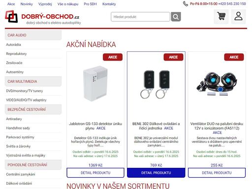 dobrý-obchod.cz | eshop, široký sortiment auto-elektro doplňků pro všechny typy vozidel, od autorádií a reproduktorů po měniče napětí a výstražné led majáky pro hasiče, odtahová vozidla a záchranné služby. technická podpora.